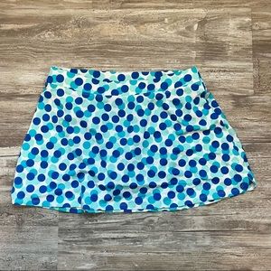 L.L. Bean Swim Skirt Blue Polka Dot Size 10